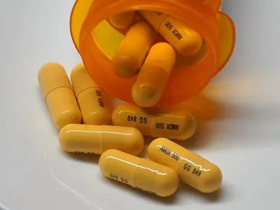 Amoxicillin 500mg capsules on a plate (Sandoz).jpg