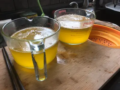 4 pounds of butter turned into ghee.